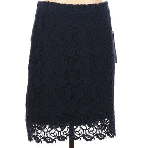 Kenar Navy Crochet Lace Skirt - Small